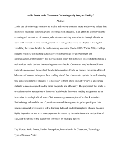 Audio Books in the Classroom: Technologically Savvy or Shabby