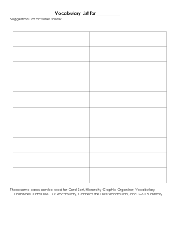Card Sort-Vocabulary
