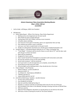Historic Downtown Plano Association Meeting Minutes May 3, 2016