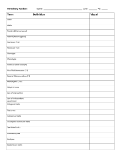 Hereditary Handout (HH) #21-25