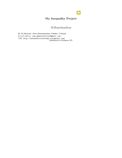 My Inequality Project M.Ramchandran