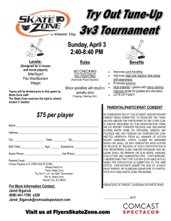 Sunday, April 3 2:40-8:40 PM $75 per player
