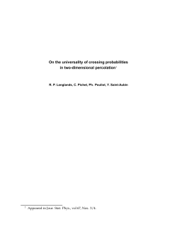 On the universality of crossing probabilities in two