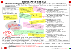 The Contraction Mapping Theorem