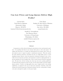 Can Low Prices and Long Queues Deliver High Profits?