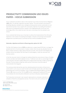 Vocus Communications - Productivity Commission