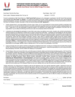 PARTICIPANT WAIVER AND RELEASE OF LIABILITY