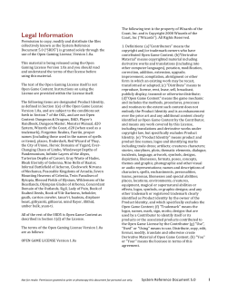 System Reference Document