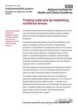 intraocular lenses during cataract surgery