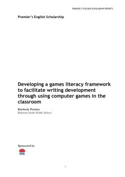 Developing a games literacy framework to facilitate writing