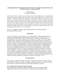 Developing Students` Reasoning about the Derivative of Complex