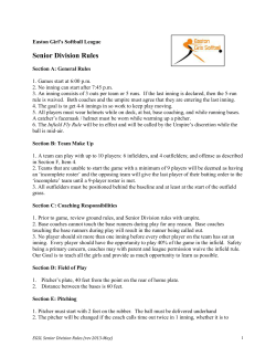 Senior Division Rules - Easton Girls Softball
