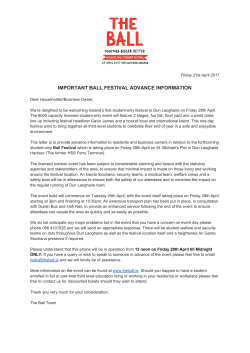 important ball festival advance information