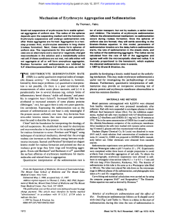 Mechanism of Erythrocyte Aggregation and