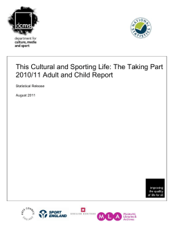 This Cultural and Sporting Life: The Taking Part 2010/11