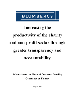 Increasing the productivity of the charity and non