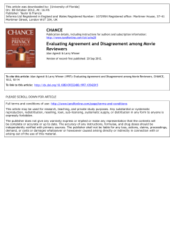 Evaluating Agreement and Disagreement among Movie Reviewers