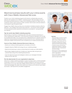 Cisco WebEx Advanced Services Marketing Data Sheet