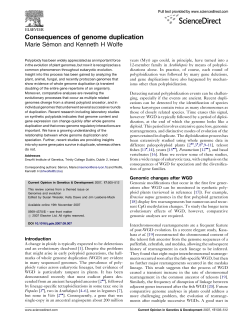 Consequences of genome duplication