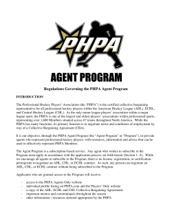 PHPA Agent Program Regulations