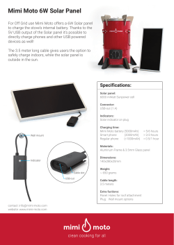 Specifications Mimi Moto 6W Solar panel