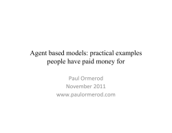 Agent based models: practical examples people