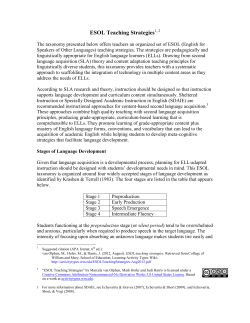 ESOL Teaching Strategies , 2 - Learning Activity Types