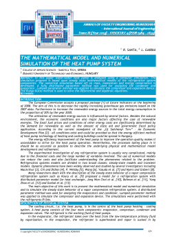 the mathematical model and numerical simulation of the heat pump