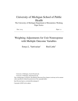 Weighting Adjustments for Unit Nonresponse with Multiple Outcome