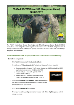 FGASA PROFESSIONAL SKS (Dangerous Game) CERTIFICATE