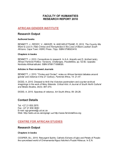 research report 2010 - uct.ac.za