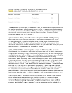 ROCKIN` JUMP INC. PARTICIPANT AGREEMENT