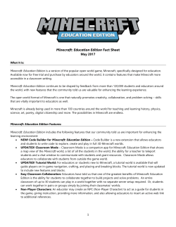 Minecraft: Education Edition Fact Sheet