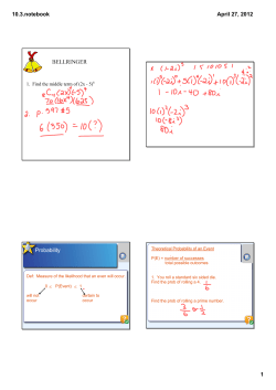 10.3.notebook 1 April 27, 2012 Probability