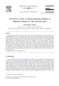 On Grice`s circle (a theory-internal problem in linguistic