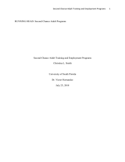 Comparison Study-Second Chance Programs