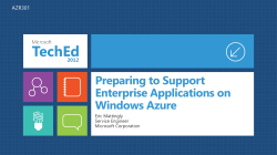 Preparing to Support Enterprise Applications on Windows Azure