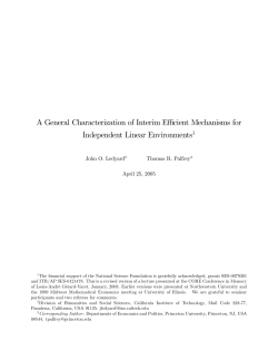 A General Characterization of Interim Efficient Mechanisms for