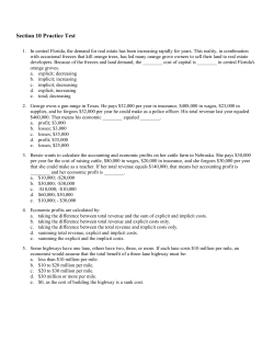 Section 10 Practice Test 1. In central Florida, the demand for real