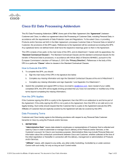 Cisco Cloud Services EU Data Processing Addendum (DPA)