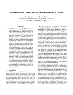 Action Selection via Learning Behavior Patterns in Multi