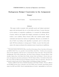 Endogenous Budget Constraints in the Assignment