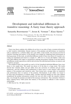 Development and individual differences in transitive reasoning: A