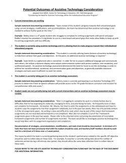Potential Outcomes of Assistive Technology Consideration