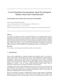 Crowd Simulation Incorporating Agent Psychological Models, Roles
