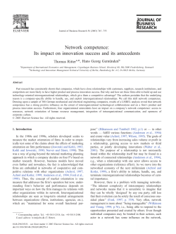 Network competence: Its impact on innovation