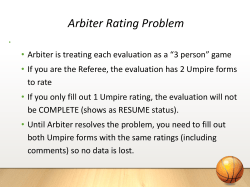Arbiter Ratings Issue Power Point