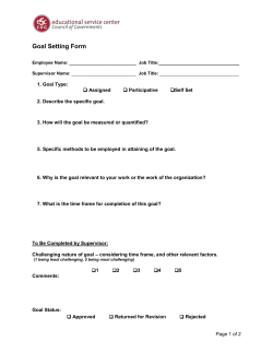 COG Goal Setting Form
