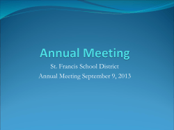 School Finance 101 - St. Francis School District