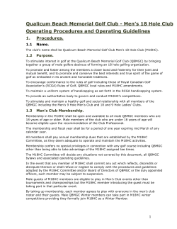 Men`s 18 Hole Club Procedures and Guidelines REV 1